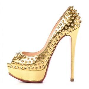 Christian Louboutin Gold Spiked Heels